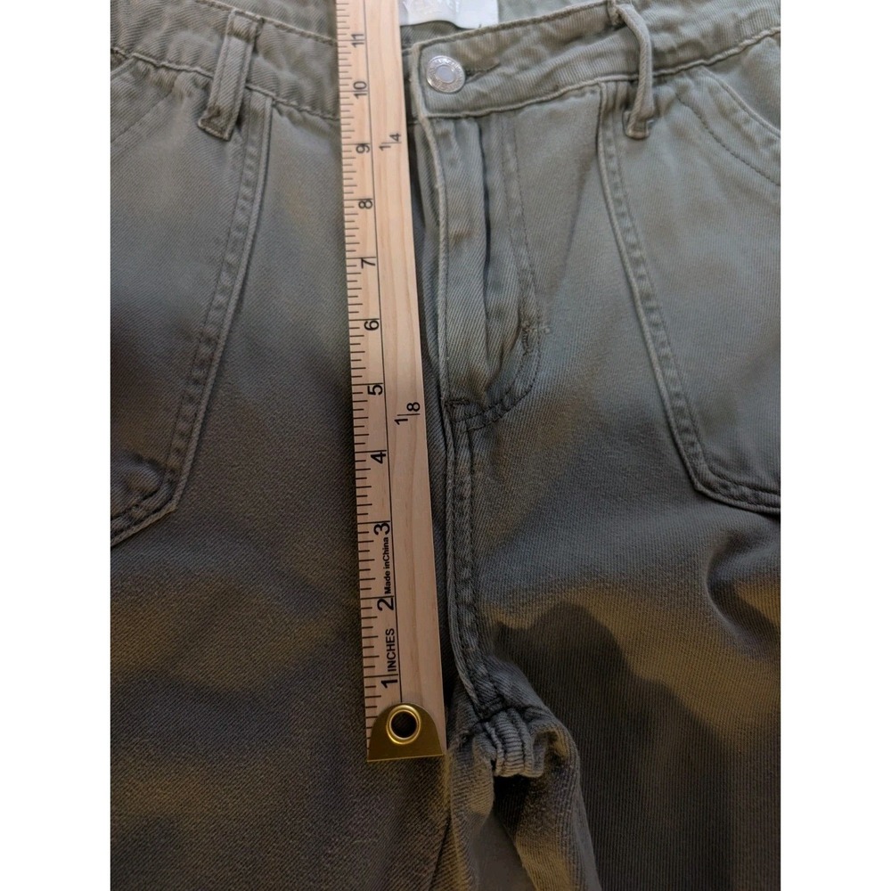 Vervet Blue Womens Green Wide Leg Cargo Pants Size 27 High Rise Cotton Utility - Picture 4 of 8